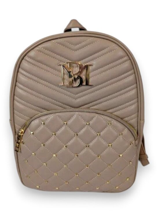 Badgley Mischka Diamond Quilt Studded Backpack Vegan Leather NWT main image 4